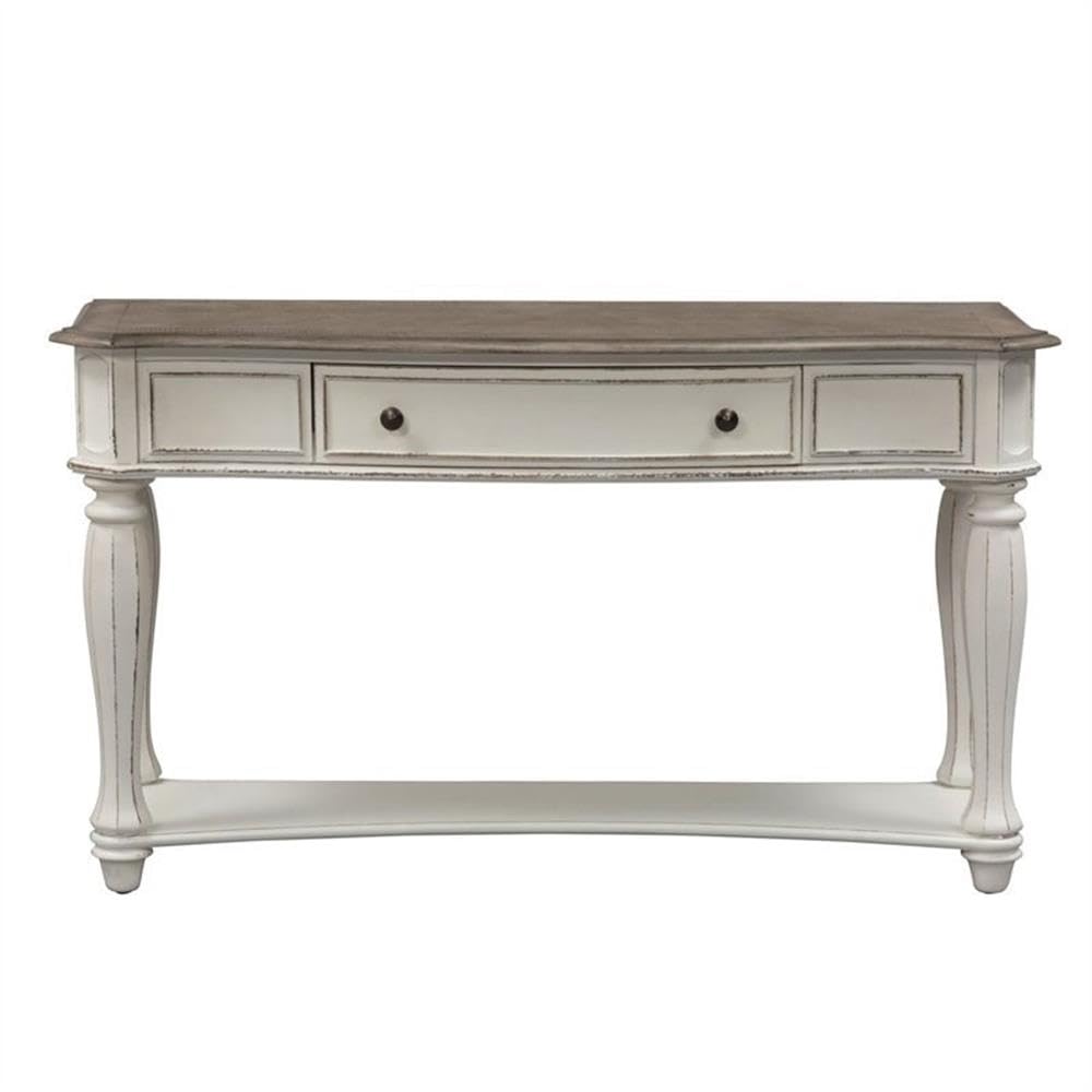 Antique White Wood Sofa Table with 1 Drawer and 1 Shelf T8075