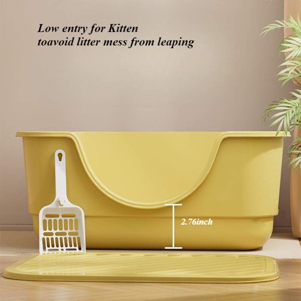Semi Enclosed Cat Litter Box with High Sides & Low Entry I249055