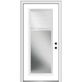 Steel Brilliant White Left Hand In-swing Prehung Door Full Lite Clear Glass 36" x 80" C1688