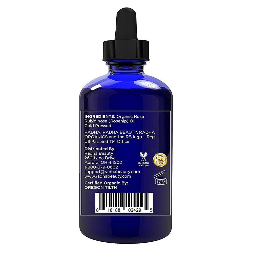 4 oz Organic Rosehip Seed Oil Cold Pressed V1830
