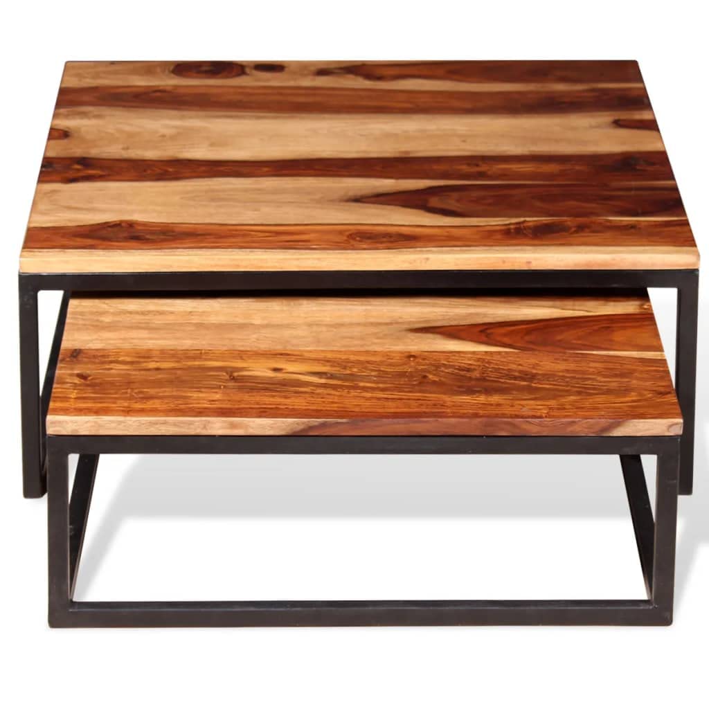 Solid Sheesham Wood Nesting Coffee Table Set H745589
