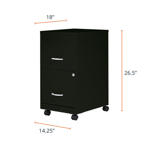 2-Drawer Mobile File Cabinet, Black Z7709
