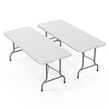 White 6-Foot Portable Plastic Folding Table 2 Pack V8221