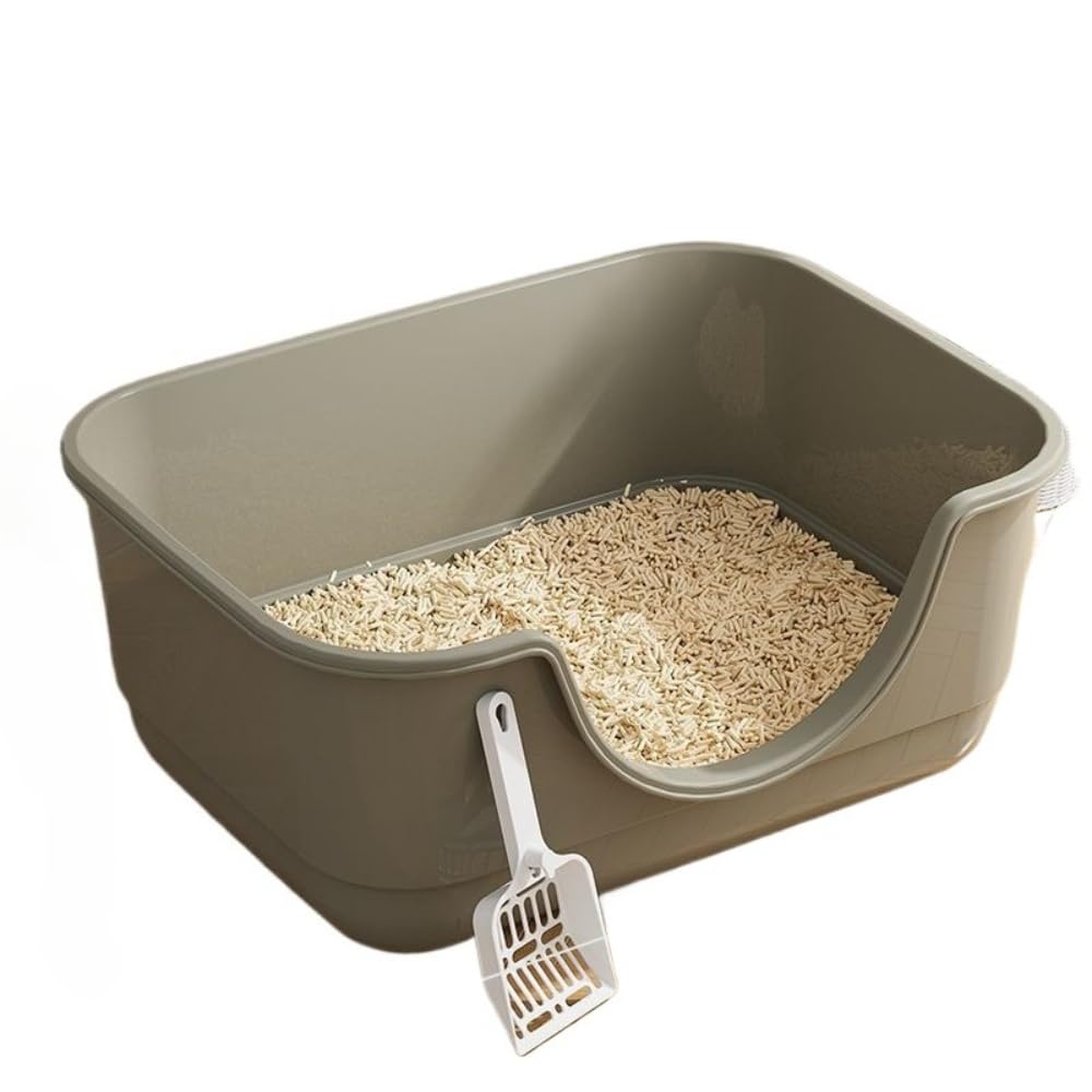 Semi Enclosed Cat Litter Box with High Sides & Low Entry I249055