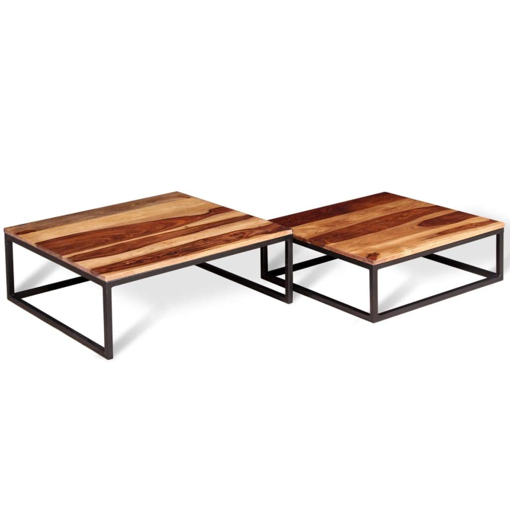 Solid Sheesham Wood Nesting Coffee Table Set H745589