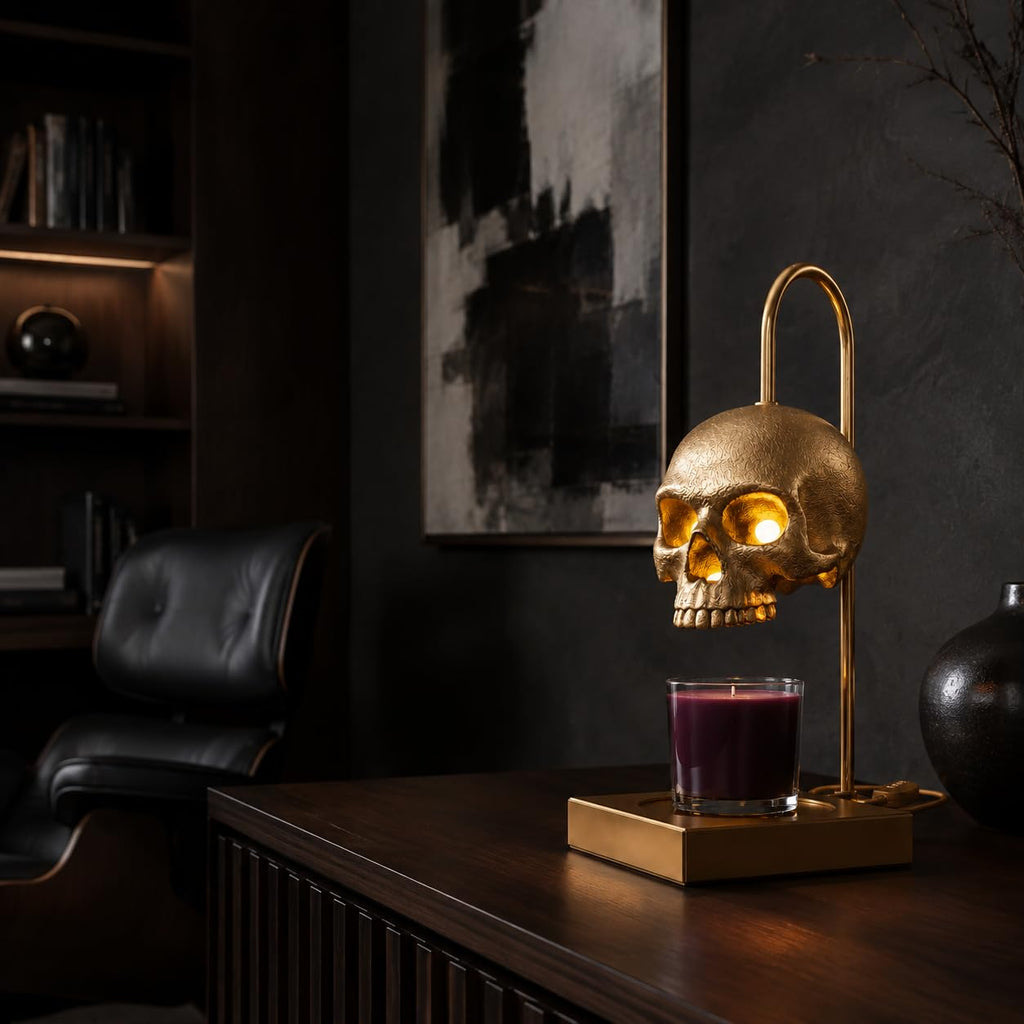 Skull Candle Warmer Lamp with Timer and Dimmer F2826