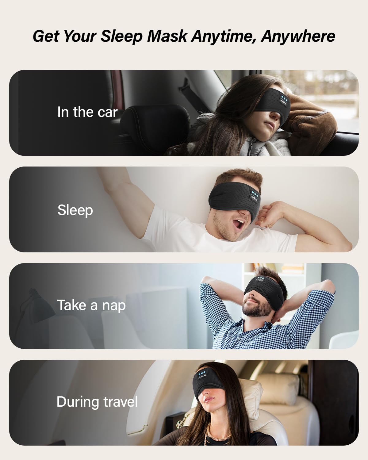 Bluetooth Sleep Mask with Headphones S27082