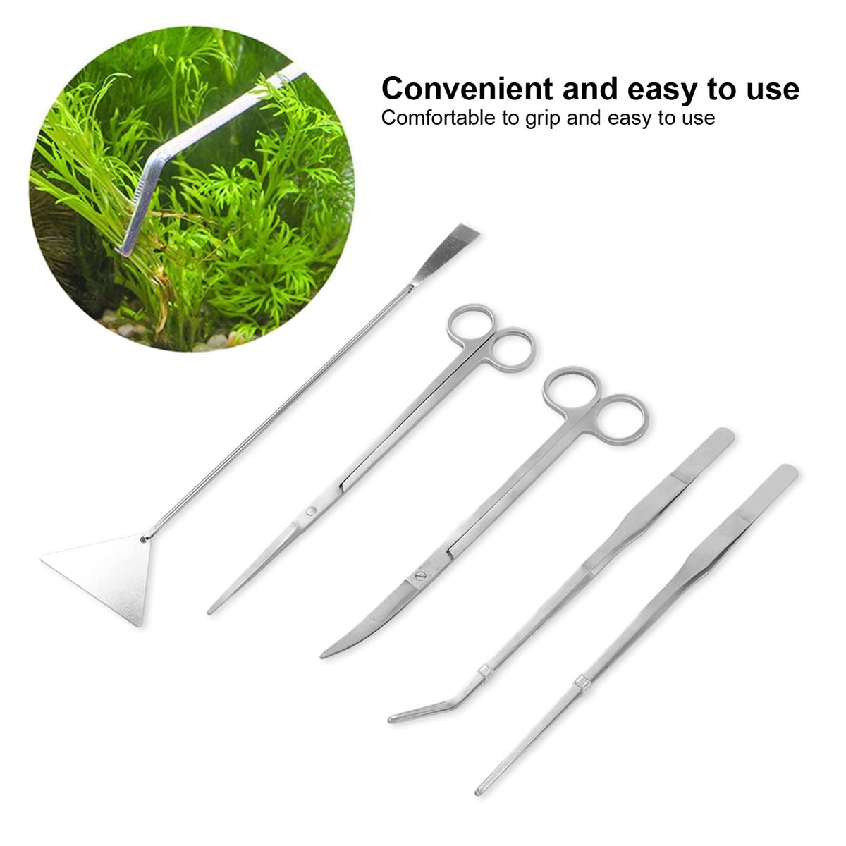 Steel Aquascaping Kit with Tweezers Shovel I47753