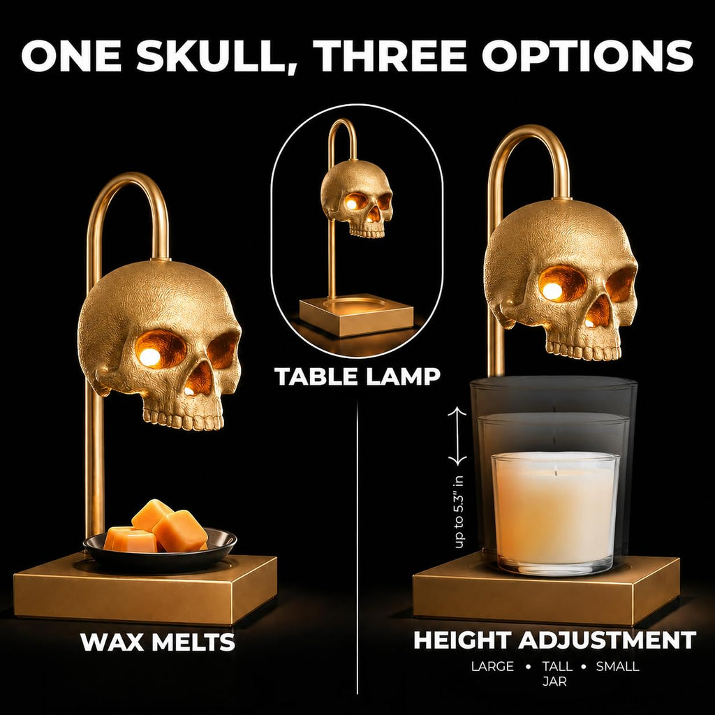 Skull Candle Warmer Lamp with Timer and Dimmer F2826