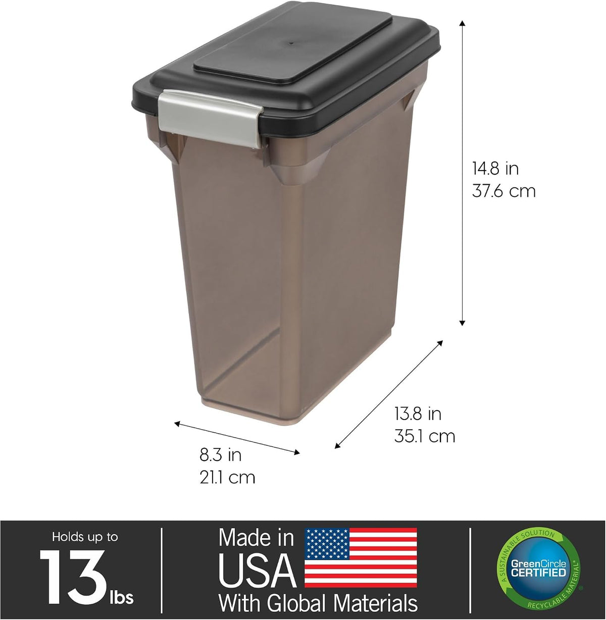 Dog Food Storage Container Up to 13 lbs Smoke B4488