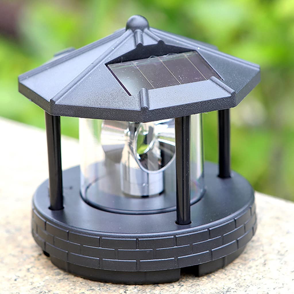 2 Pieces Solar Powered Lighthouse Shape Light D400