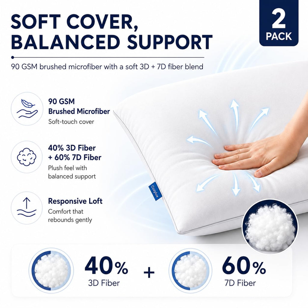 King Size Set of 2 Bed Pillows P6903