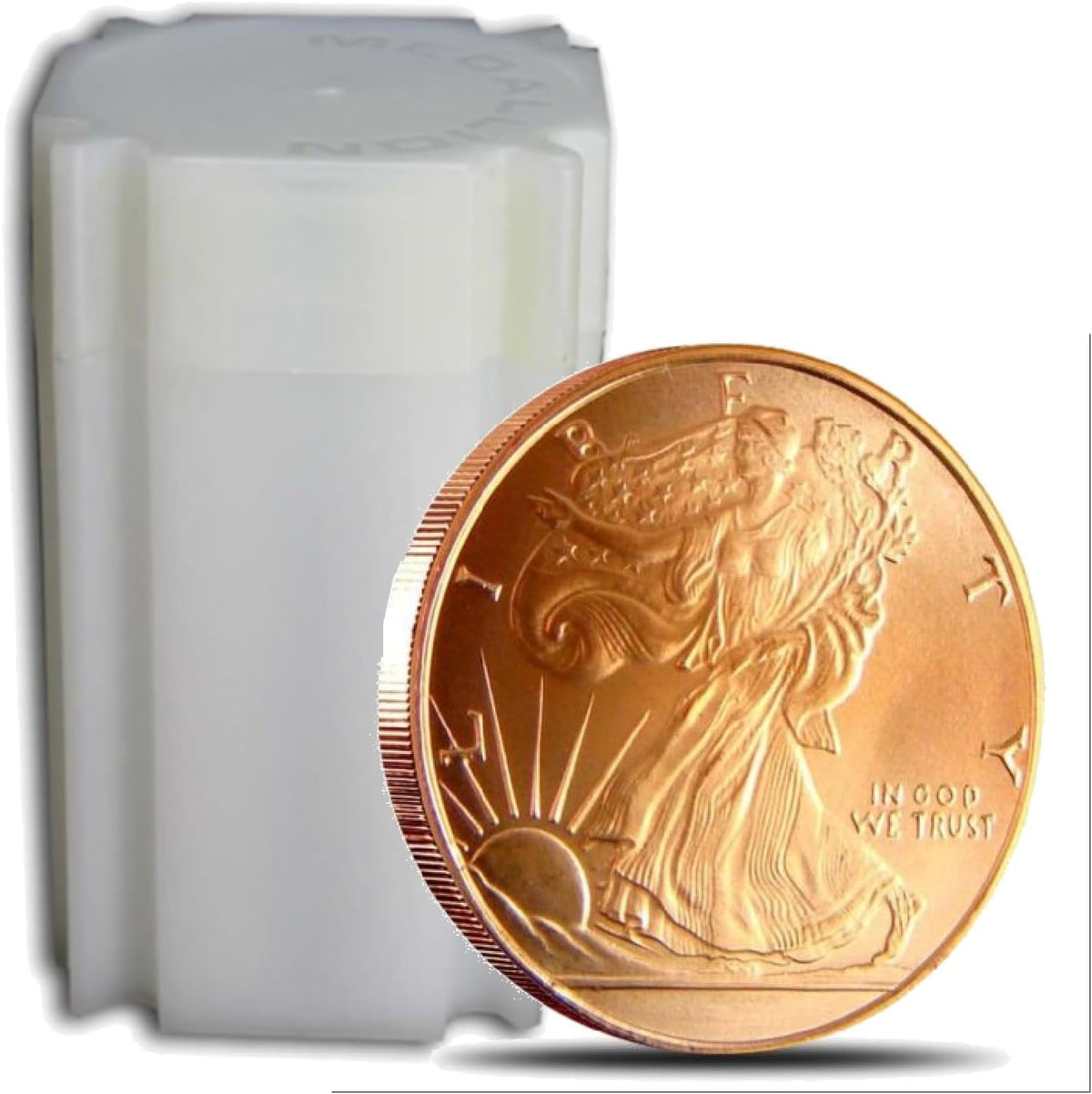 1 Oz. Walking Liberty Copper Bullion Art Rounds in Coin Tube K72346