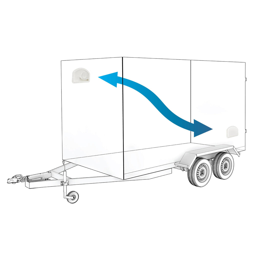White Trailer Exterior Vent Cowl with Grill 2 Pack H3624