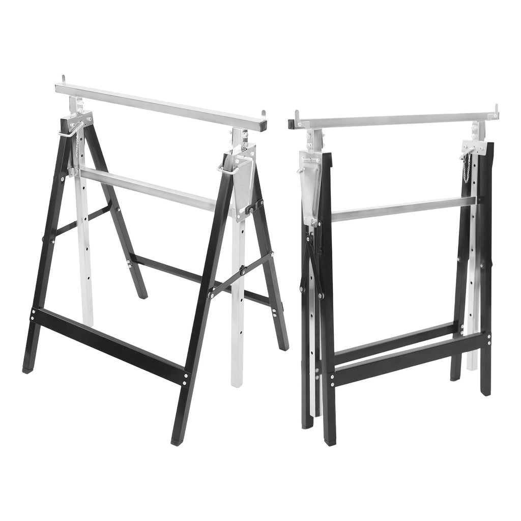 2-Pack Folding Saw Horses Height Adjustable Steel Construction K452