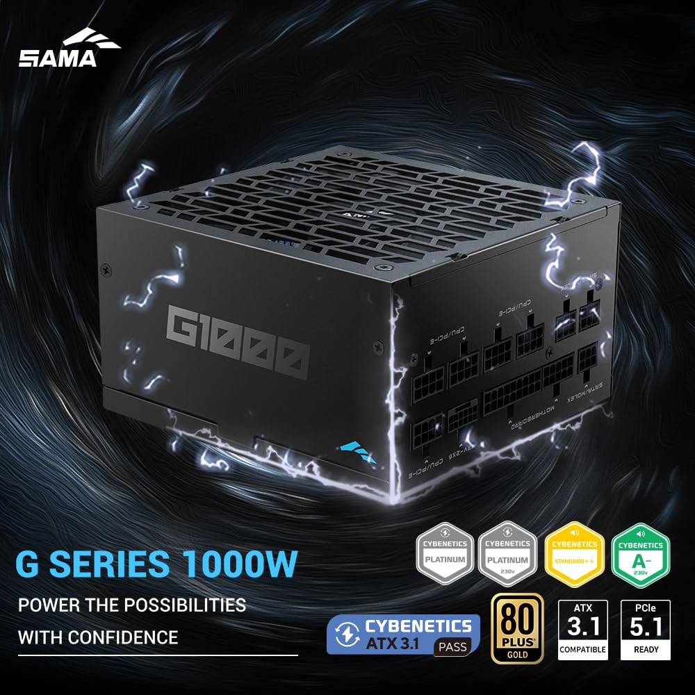 1000W Fully Modular ATX 3.1 Power Supply Black H657