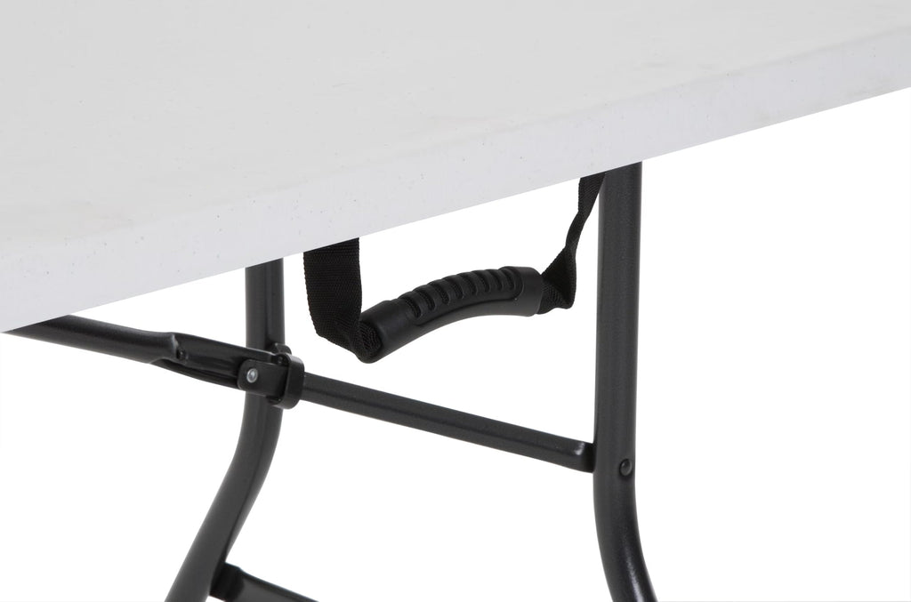 6 Foot Fold-in-Half Folding Table White Speckle HDPE Top C640