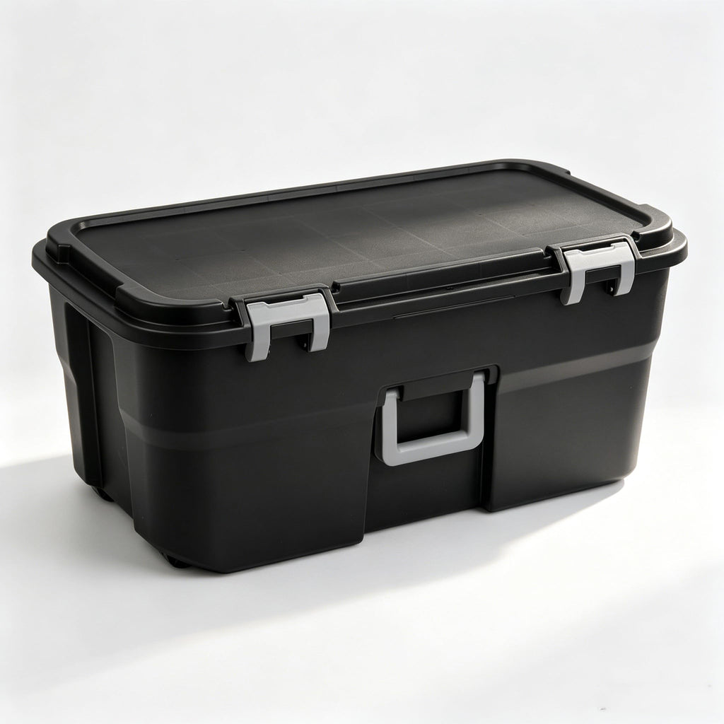 Black 22 Gal Wheeled Polypropylene Storage Trunk F2219