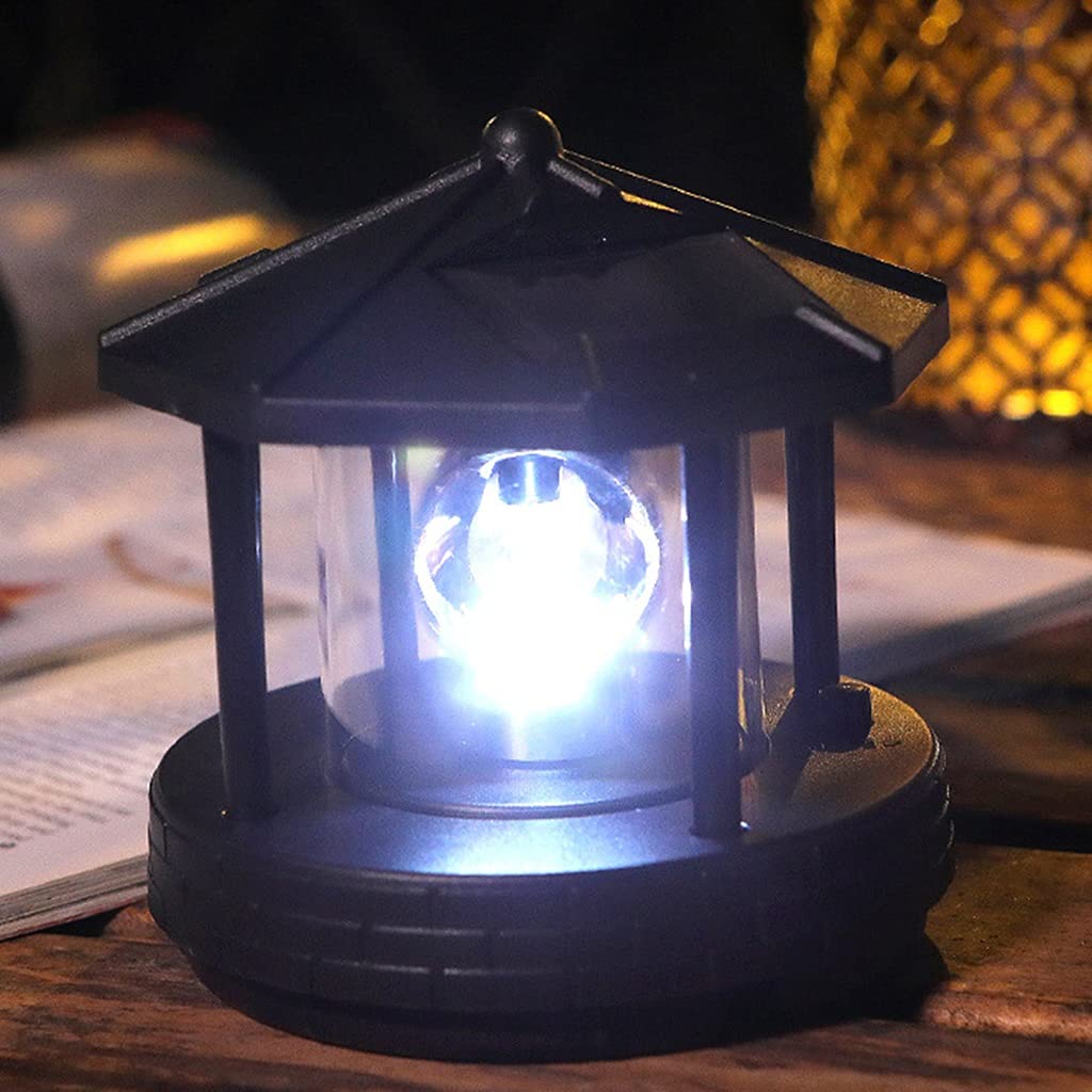2 Pieces Solar Powered Lighthouse Shape Light D400
