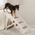 Tan 4-Step Non-Slip Foldable Pet Steps Z1241