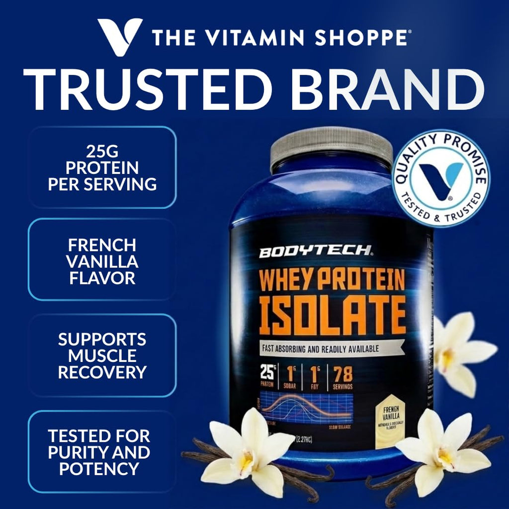 Whey Protein Isolate Powder, French Vanilla, 5 lb G237631