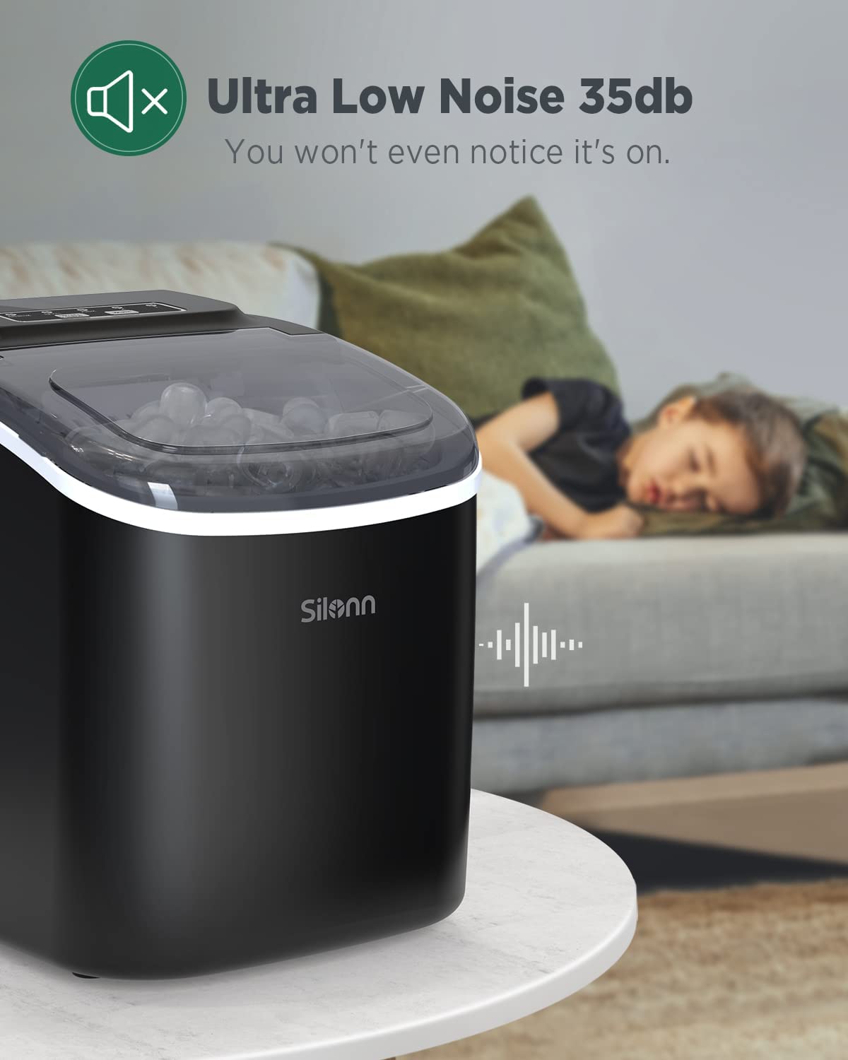 Black Countertop Ice Maker K299