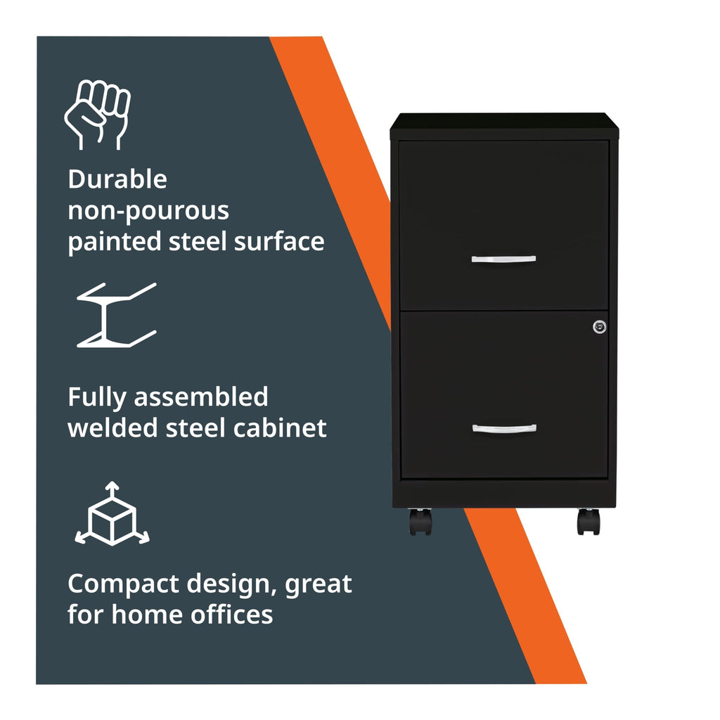 2-Drawer Mobile File Cabinet, Black Z7709