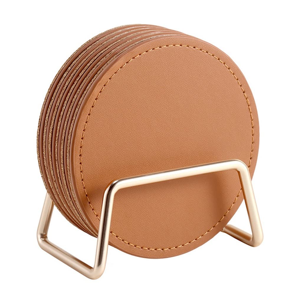 PU Leather Coasters with Cork Base Q333