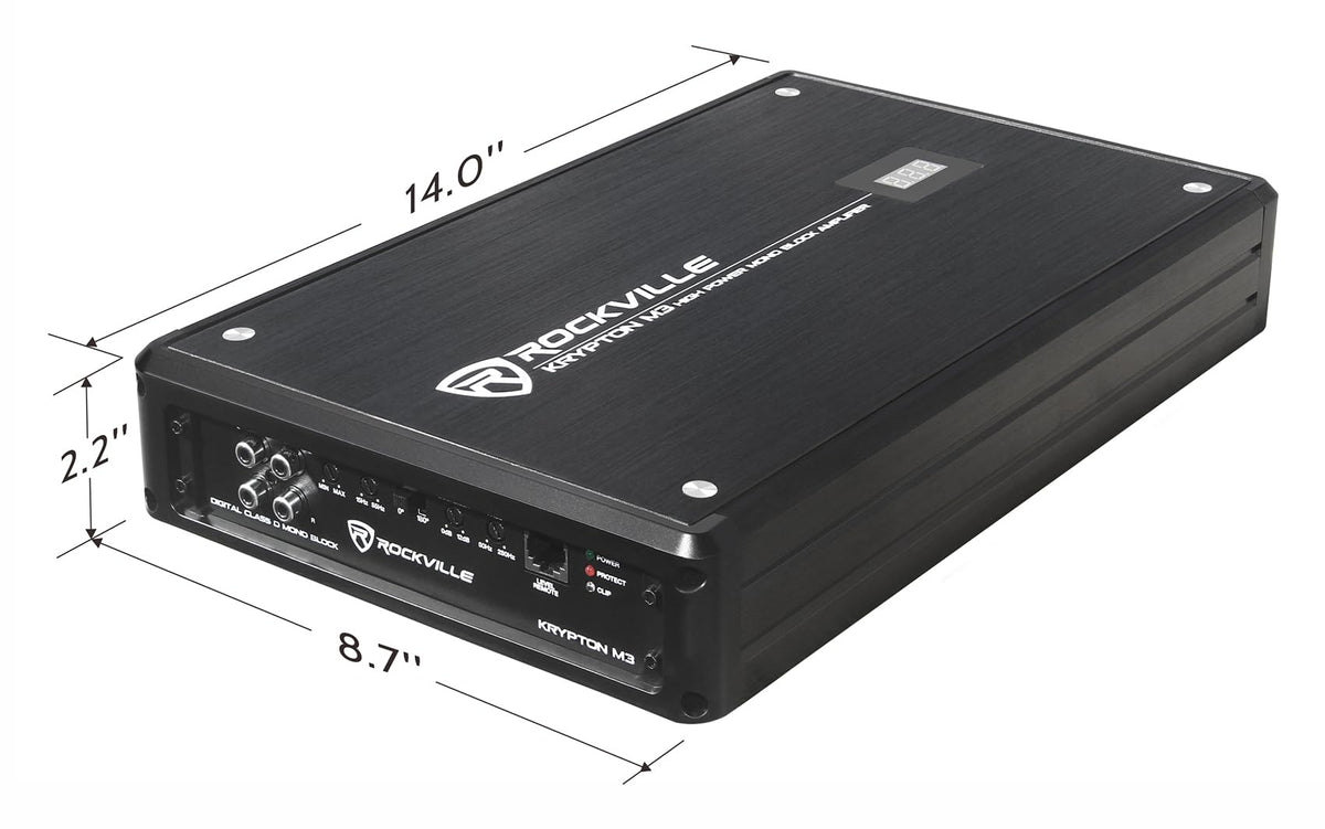 10in 1600W Slim Shallow Car Subwoofers with Mono Amplifier and Wire Kit A156