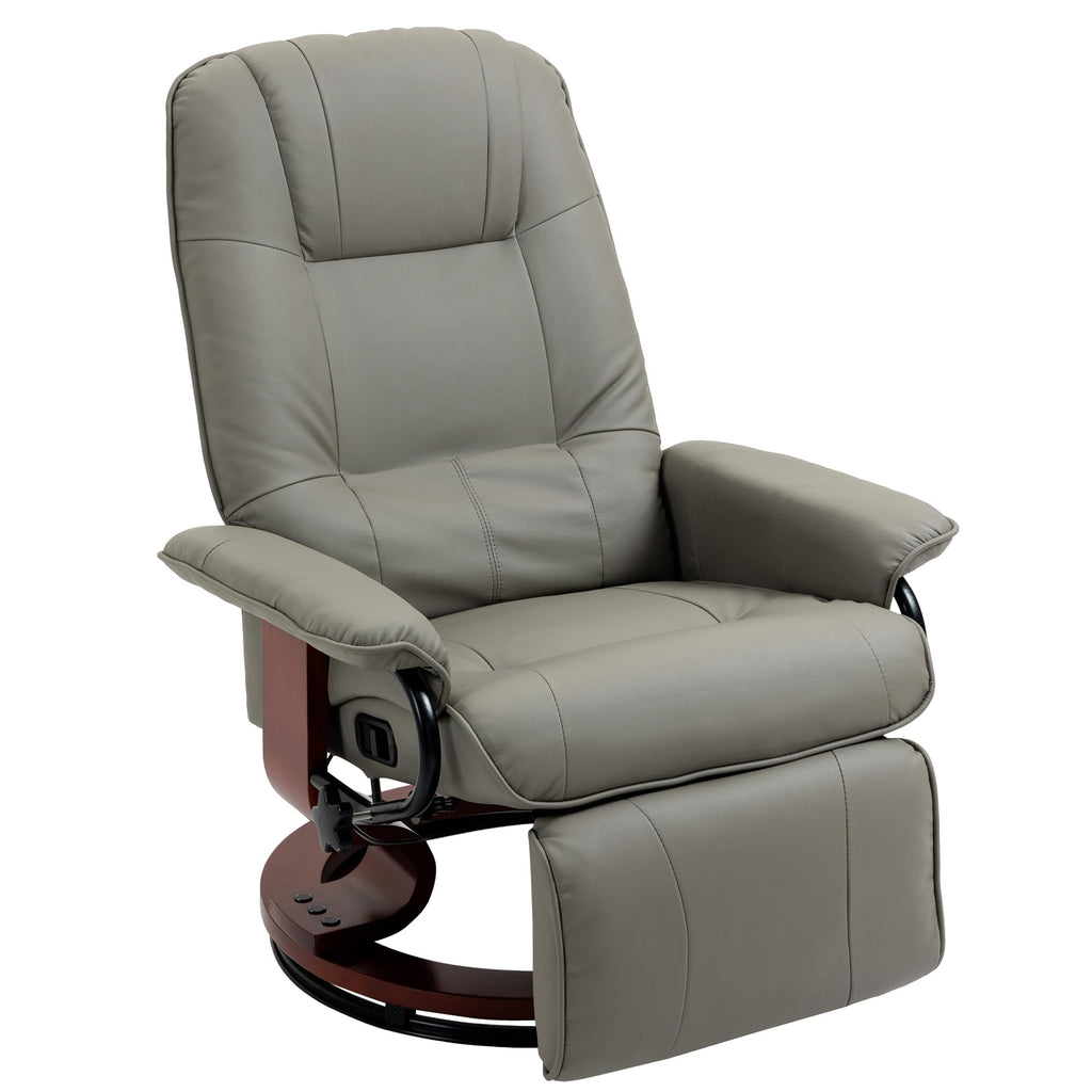 Gray PU Leather Swivel Recliner Chair Z12153