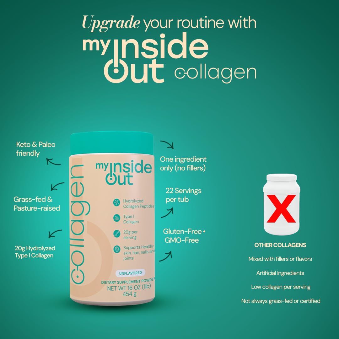 Hydrolyzed Bovine Collagen Peptides Powder, Grass Fed, Unflavored, 16 oz E39368