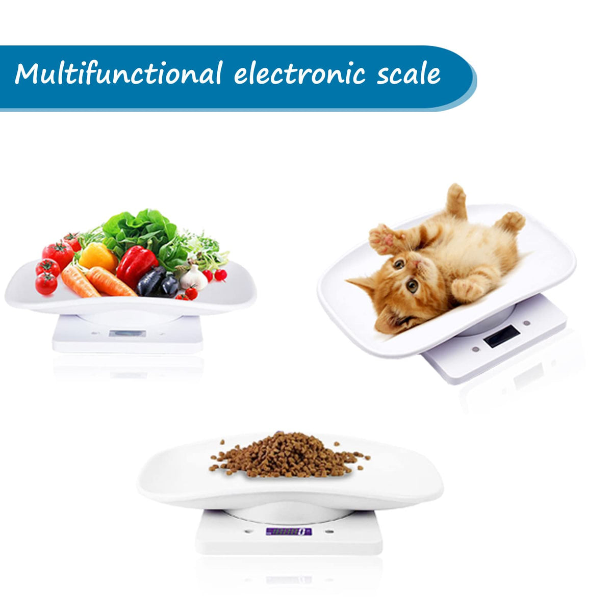 Newborn Kitten & Puppy Weight Scale White 12in x 8in U55538