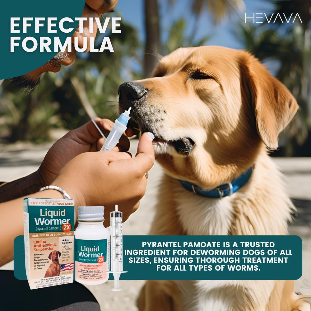8 oz Pyrantel Pamoate Liquid Wormer for Dogs and Puppies W197