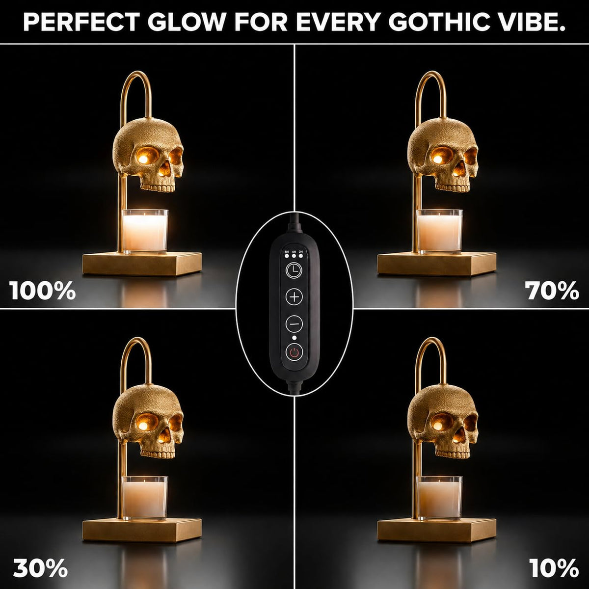 Skull Candle Warmer Lamp with Timer and Dimmer F2826