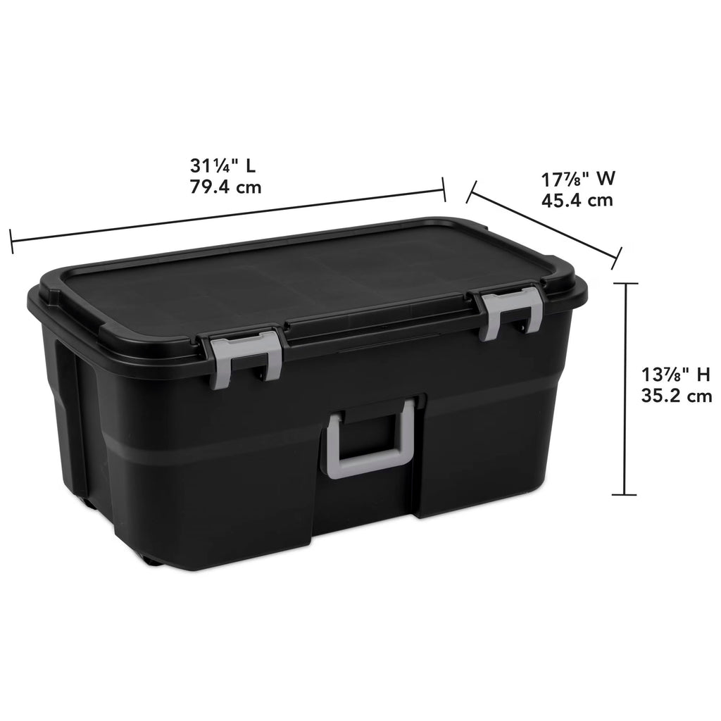 Black 22 Gal Wheeled Polypropylene Storage Trunk F2219