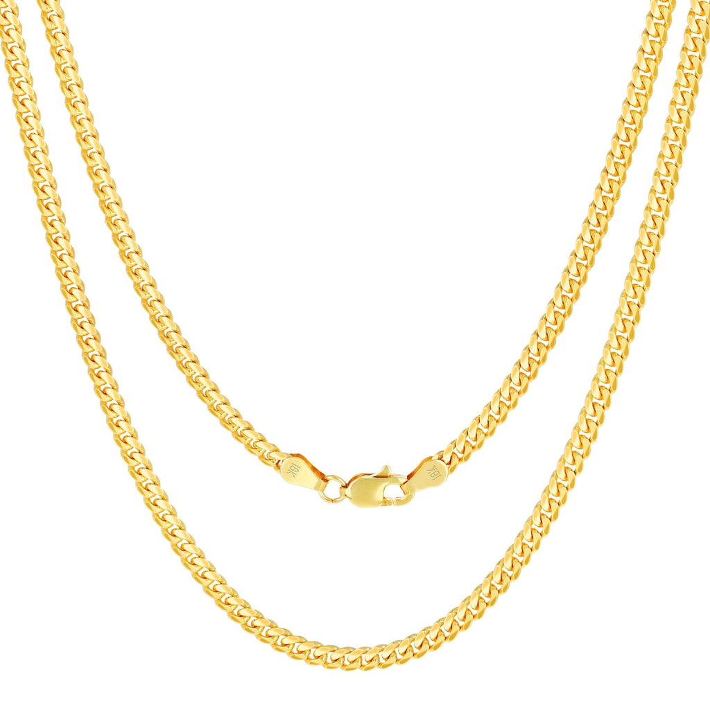 18k Yellow Gold Cuban Link Chain Necklace V9598