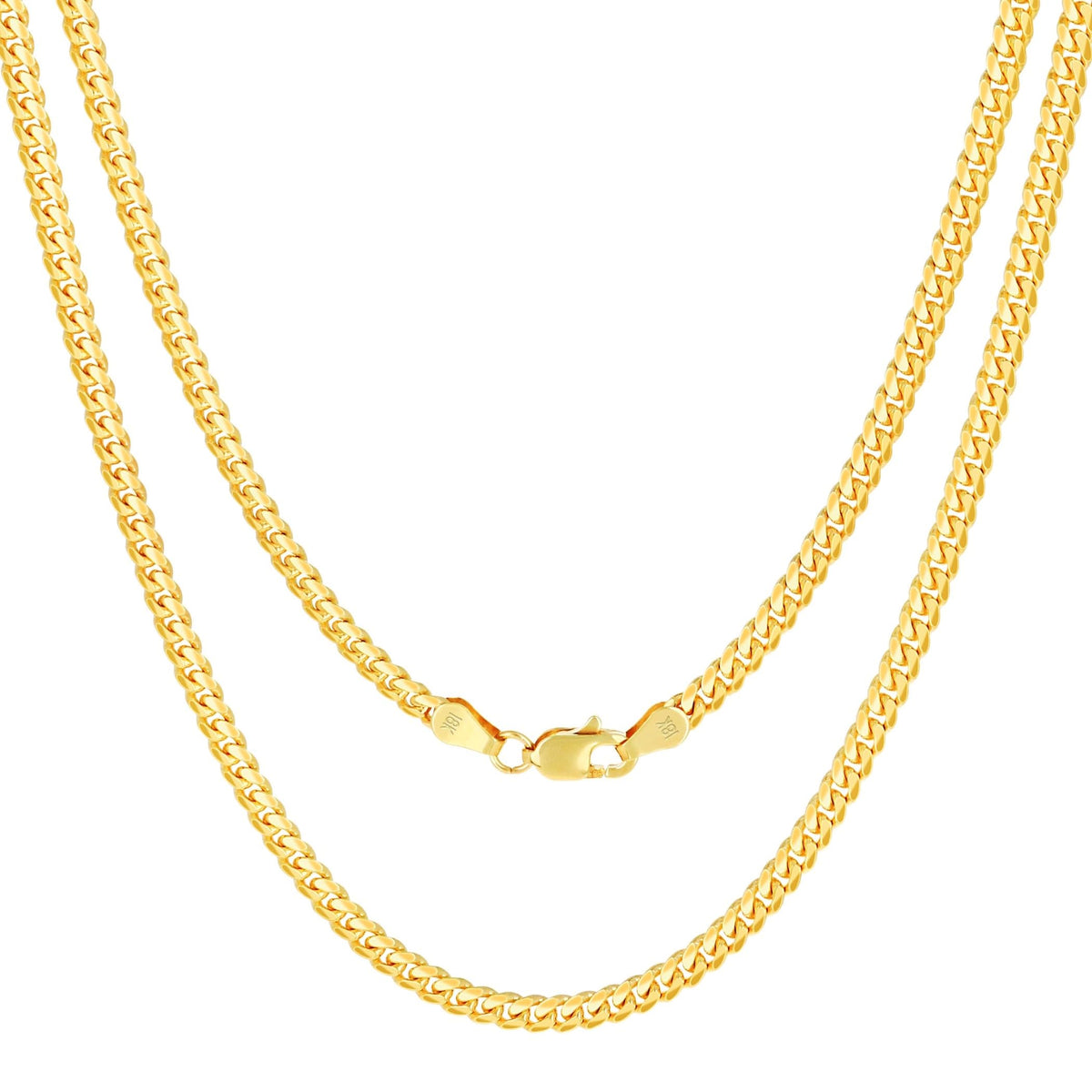 18k Yellow Gold Cuban Link Chain Necklace V9598