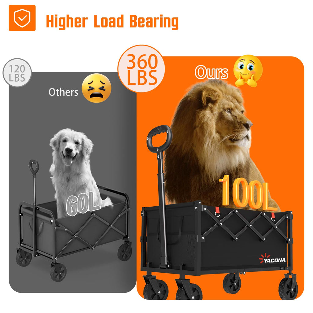 Foldable Lightweight Utility Cart with Wheels Black L3154