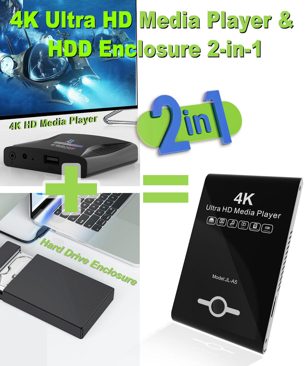 4K Ultra HD Media Player & HDD Enclosure 2-in-1 T800