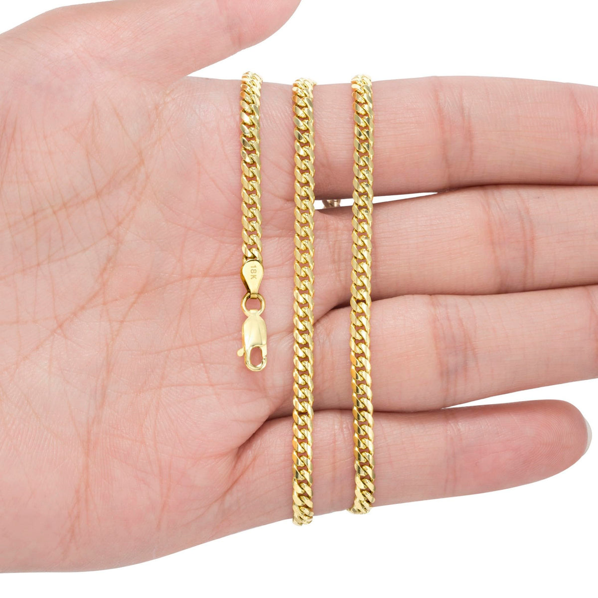 18k Yellow Gold Cuban Link Chain Necklace V9598