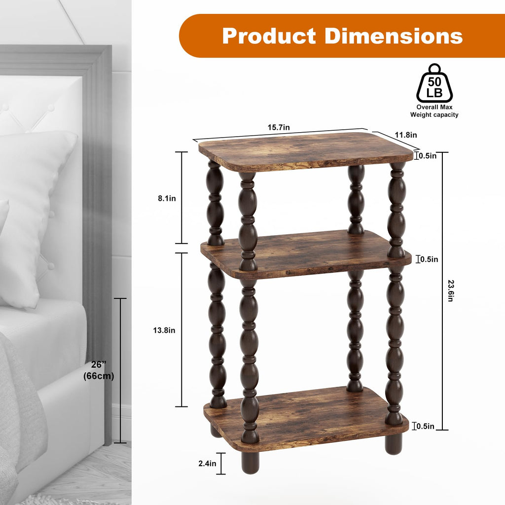 3-Tier Narrow End Table Q694165