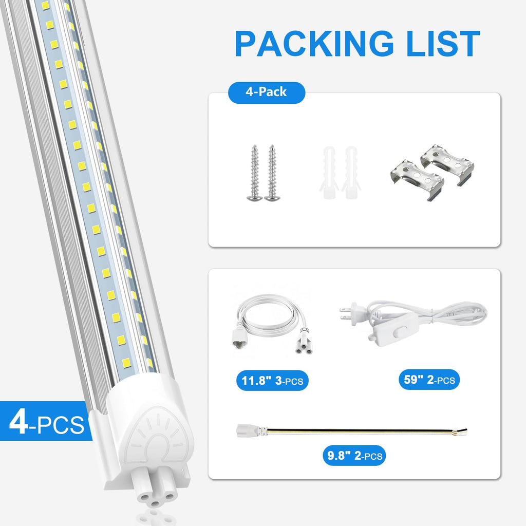 2FT 22W 3300LM 6000K Cool White Linkable LED Shop Lights S7631