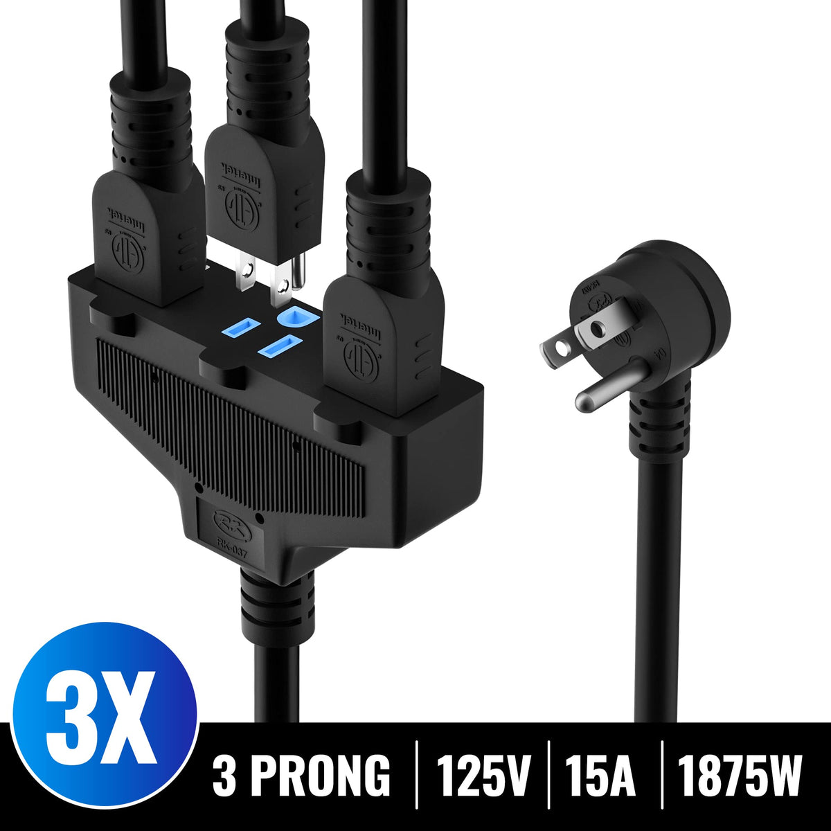100 Ft 3 Outlet 12 Gauge Heavy Duty Outdoor Extension Cord F2336