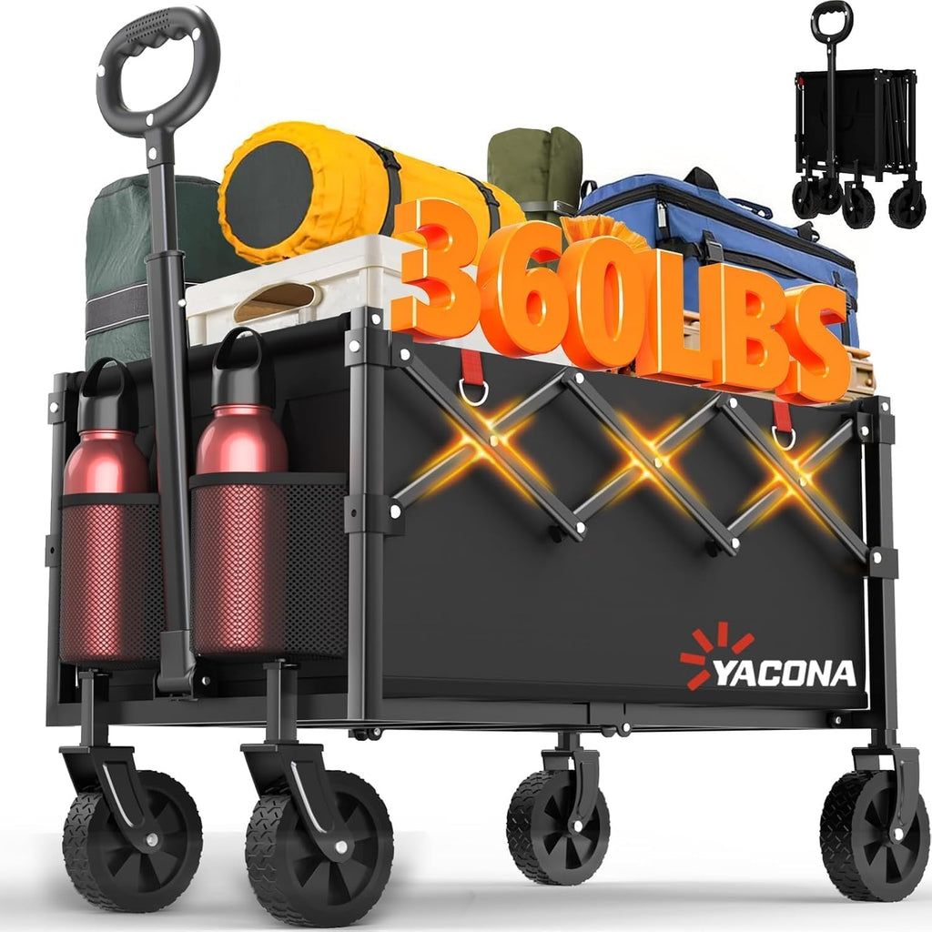 Foldable Lightweight Utility Cart with Wheels Black L3154