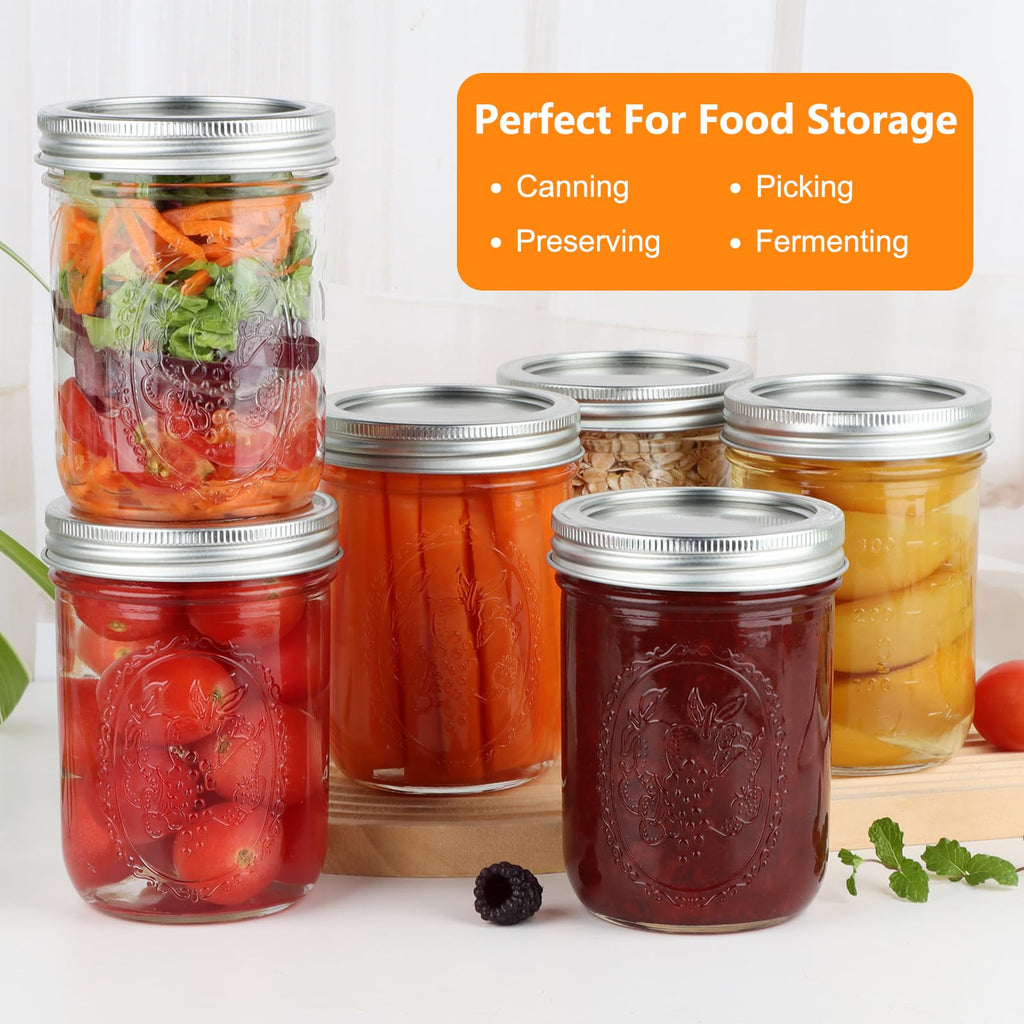 16 oz Wide Mouth Mason Jars 6 Pack K5545