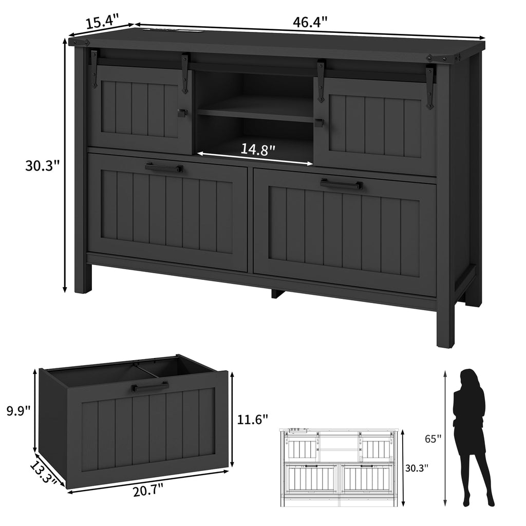 Lateral File Cabinet with Charging Station Q7866