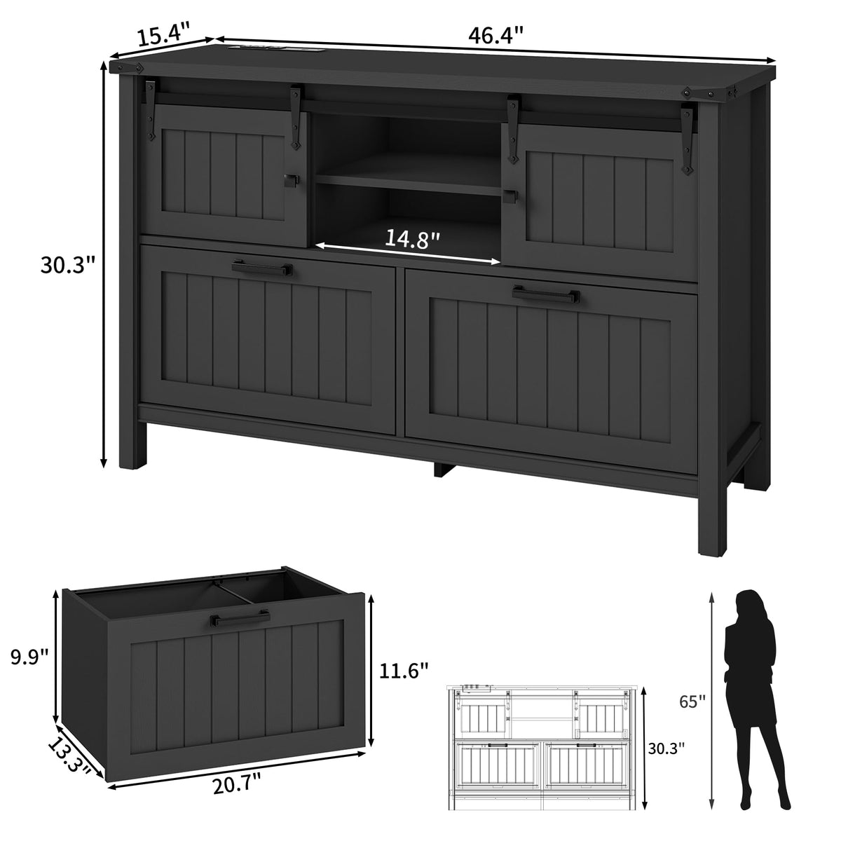 Lateral File Cabinet with Charging Station Q7866