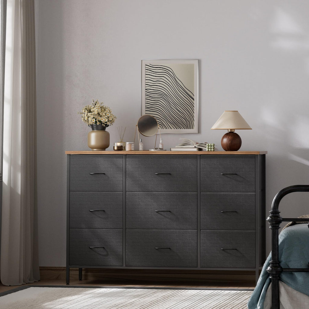 Black 9 Drawer Dresser U852
