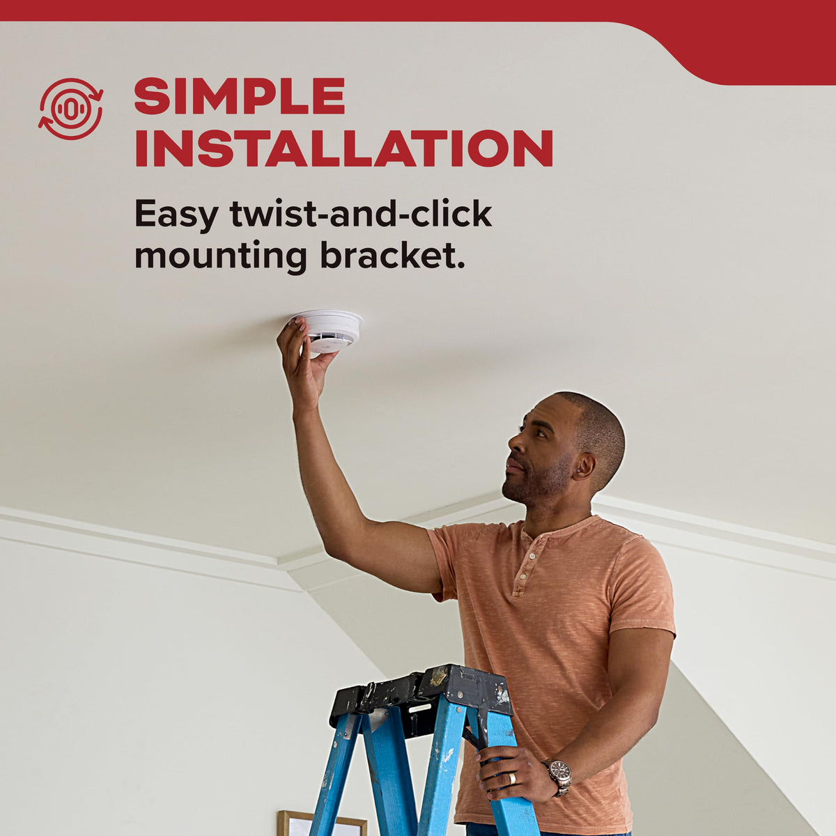 Smoke Detector, 10-Year Battery Powered, 85 dB Alarm, 1 Pack C33232