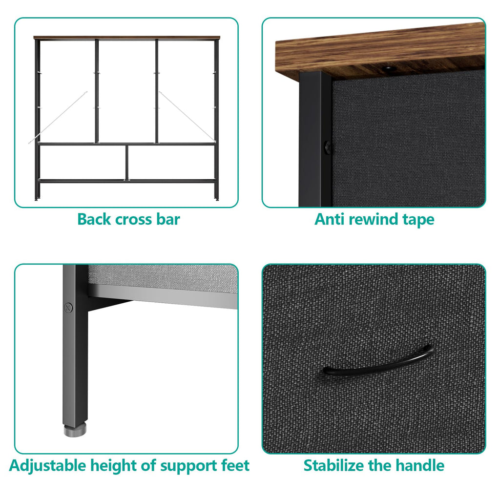 Black 9 Drawer Dresser U852